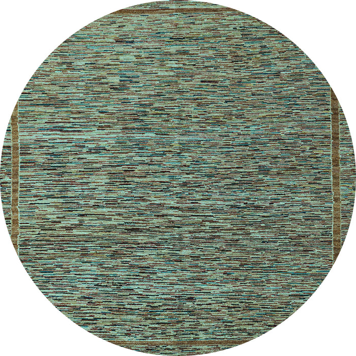 Round Abstract Light Blue Modern Rug, abs5293lblu