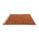 Sideview of Machine Washable Abstract Orange Modern Area Rugs, wshabs5293org