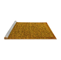 Sideview of Machine Washable Abstract Yellow Modern Rug, wshabs5293yw
