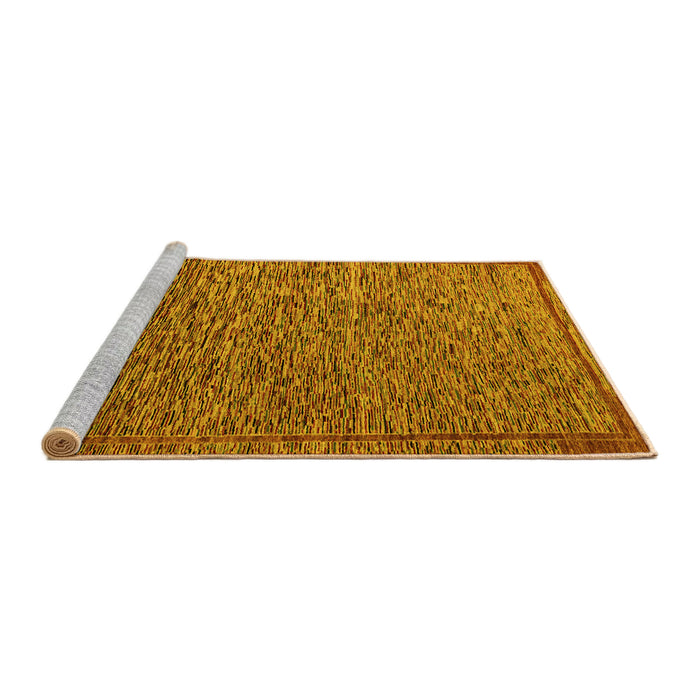 Sideview of Machine Washable Abstract Yellow Modern Rug, wshabs5293yw