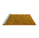 Sideview of Machine Washable Abstract Yellow Modern Rug, wshabs5293yw