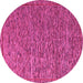 Round Machine Washable Abstract Pink Modern Rug, wshabs5293pnk