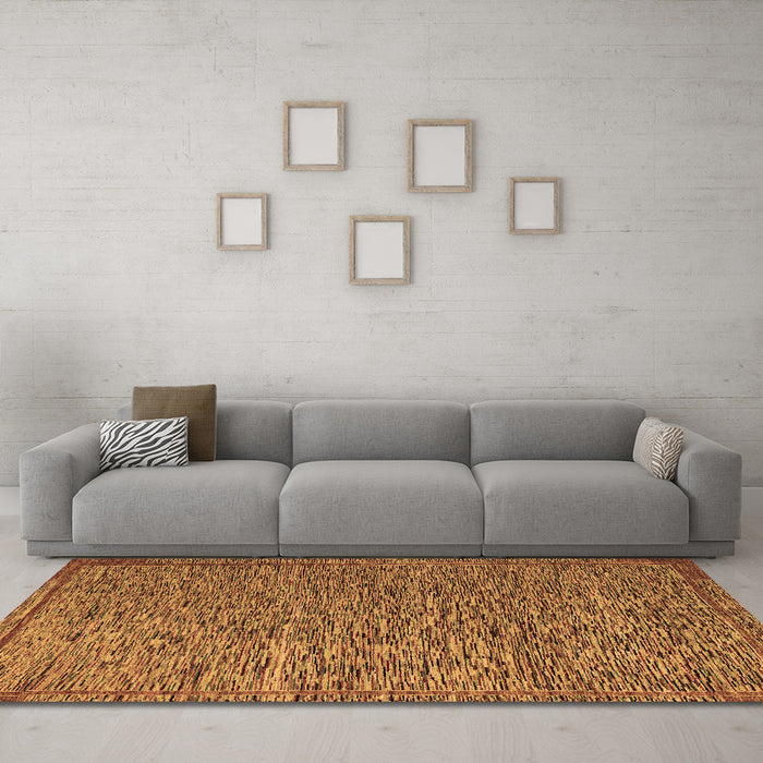 Machine Washable Abstract Brown Modern Rug in a Living Room,, wshabs5293brn