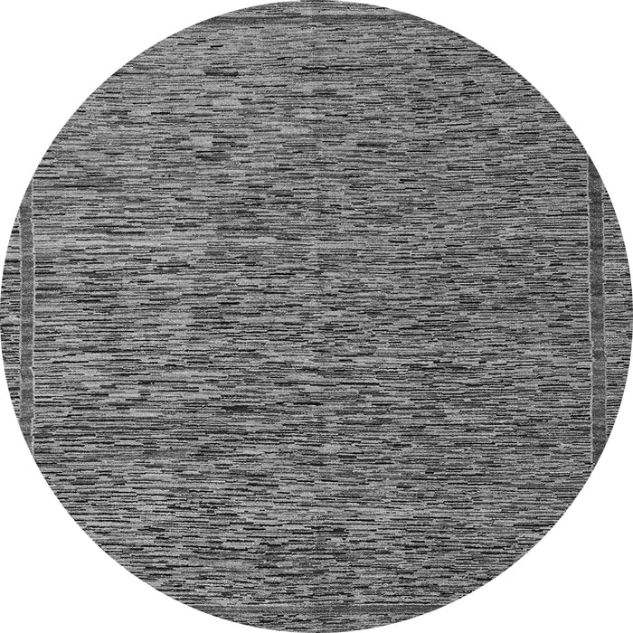 Round Machine Washable Abstract Gray Modern Rug, wshabs5293gry
