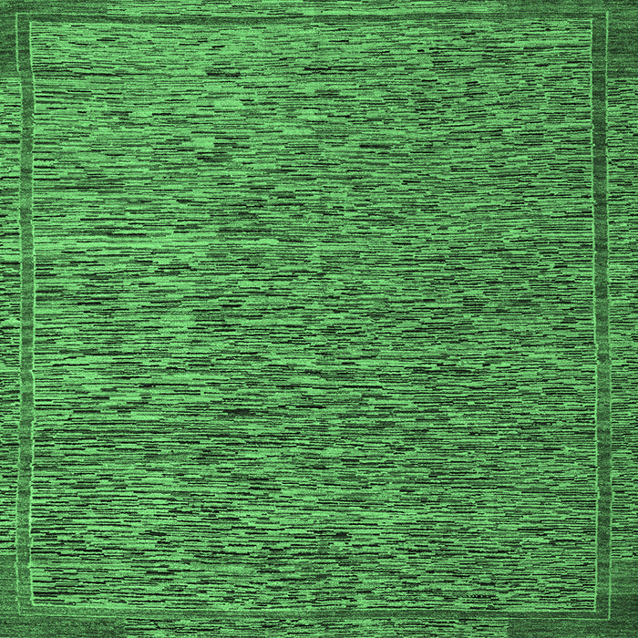 Square Abstract Emerald Green Modern Rug, abs5293emgrn