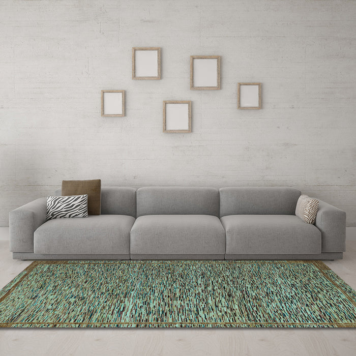 Machine Washable Abstract Light Blue Modern Rug in a Living Room, wshabs5293lblu