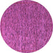 Round Machine Washable Abstract Purple Modern Area Rugs, wshabs5293pur