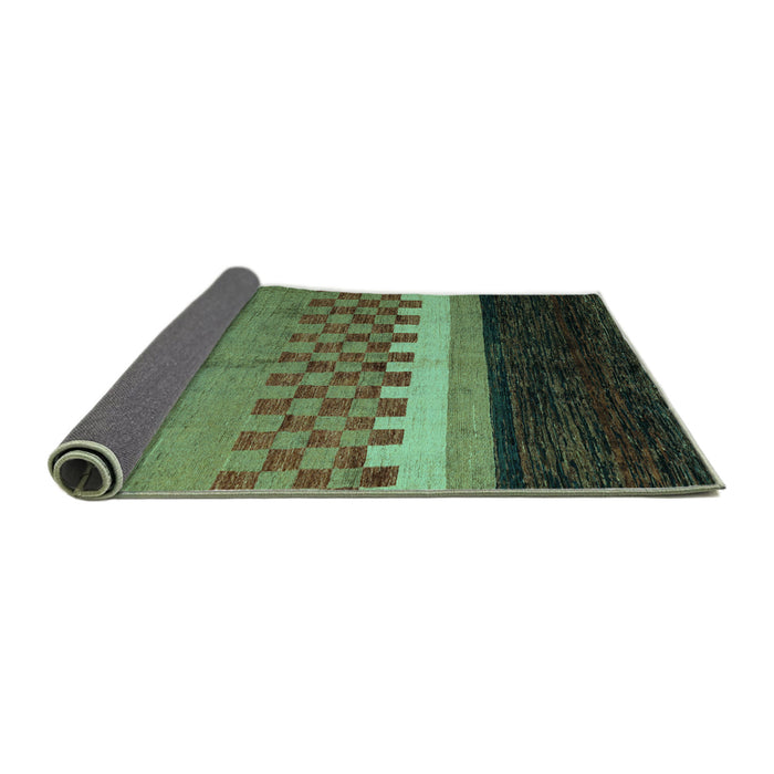 Sideview of Abstract Turquoise Modern Rug, abs5294turq