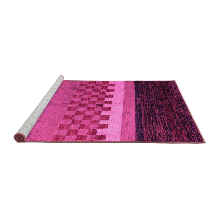 Sideview of Machine Washable Abstract Pink Modern Rug, wshabs5294pnk