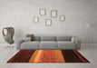 Machine Washable Abstract Orange Modern Area Rugs in a Living Room, wshabs5294org