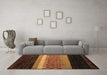 Machine Washable Abstract Brown Modern Rug in a Living Room,, wshabs5294brn