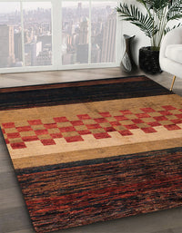 Abstract Red Modern Rug, abs5294