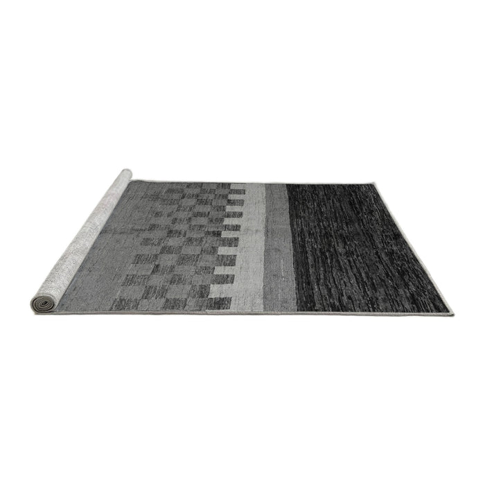 Sideview of Machine Washable Abstract Gray Modern Rug, wshabs5294gry