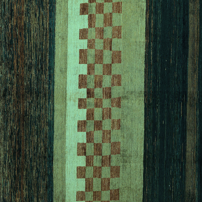 Square Machine Washable Abstract Turquoise Modern Area Rugs, wshabs5294turq