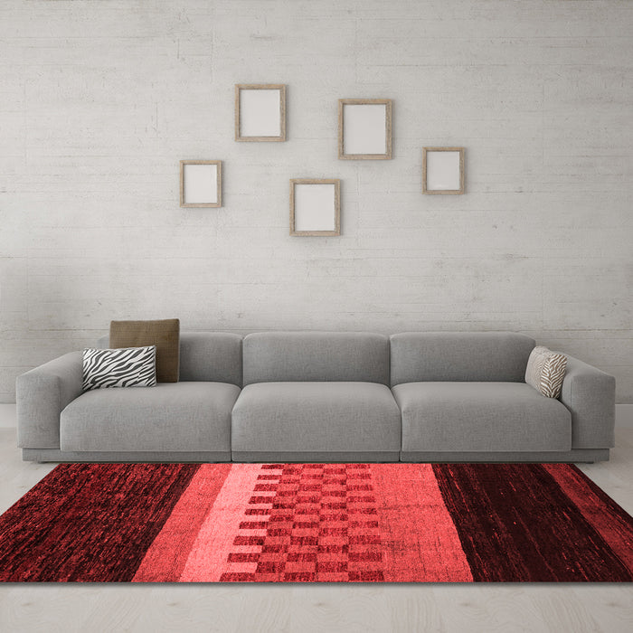 Modern Red Washable Rugs