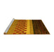 Sideview of Machine Washable Abstract Yellow Modern Rug, wshabs5294yw