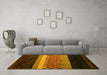 Machine Washable Abstract Yellow Modern Rug in a Living Room, wshabs5294yw