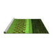 Sideview of Machine Washable Abstract Green Modern Area Rugs, wshabs5294grn