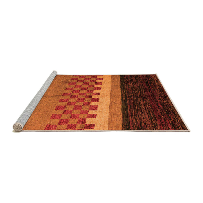 Sideview of Machine Washable Abstract Orange Modern Area Rugs, wshabs5294org