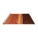 Sideview of Machine Washable Abstract Orange Modern Area Rugs, wshabs5294org