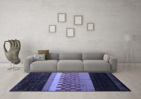 Machine Washable Abstract Blue Modern Rug, wshabs5294blu