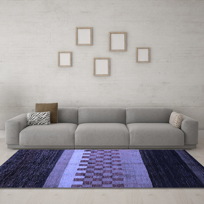 Machine Washable Abstract Blue Modern Rug in a Living Room, wshabs5294blu