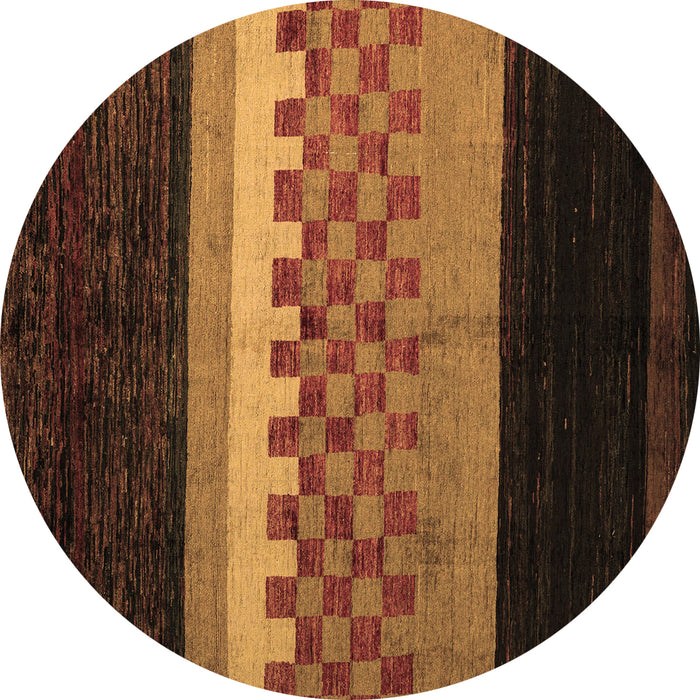 Round Abstract Brown Modern Rug, abs5294brn