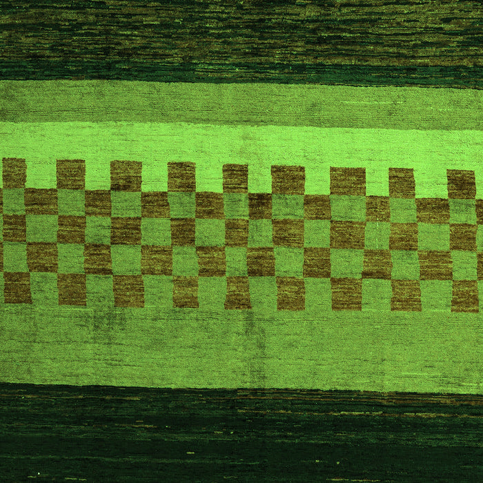 Machine Washable Abstract Green Modern Area Rugs, wshabs5294grn