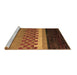 Sideview of Machine Washable Abstract Brown Modern Rug, wshabs5294brn