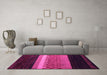 Machine Washable Abstract Pink Modern Rug in a Living Room, wshabs5294pnk