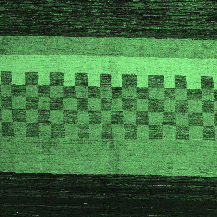 Machine Washable Abstract Emerald Green Modern Area Rugs, wshabs5294emgrn