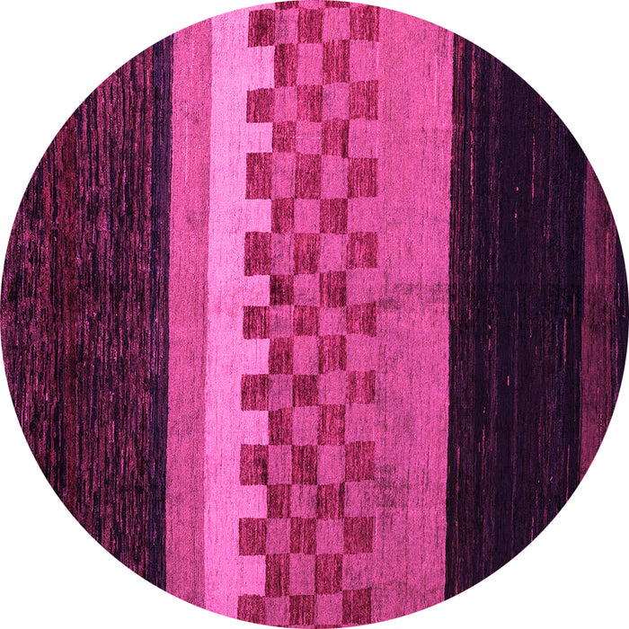 Round Abstract Pink Modern Rug, abs5294pnk