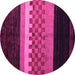 Round Abstract Pink Modern Rug, abs5294pnk