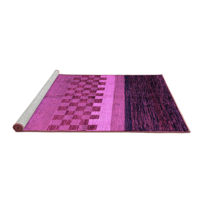 Sideview of Machine Washable Abstract Purple Modern Area Rugs, wshabs5294pur