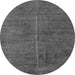 Round Abstract Gray Modern Rug, abs5295gry