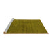 Sideview of Machine Washable Abstract Yellow Modern Rug, wshabs5295yw