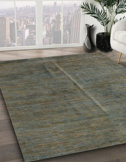 Abstract Coffee Brown Modern Rug in Family Room, abs5295