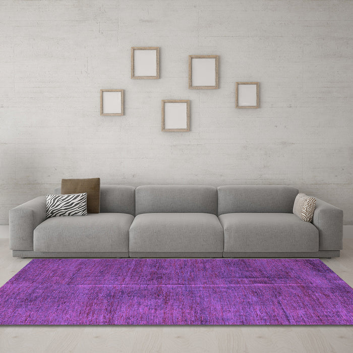 Machine Washable Abstract Purple Modern Area Rugs in a Living Room, wshabs5295pur