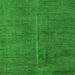 Square Machine Washable Abstract Green Modern Area Rugs, wshabs5295grn