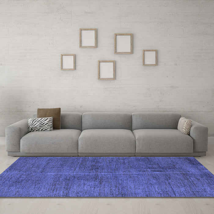 Machine Washable Abstract Blue Modern Rug in a Living Room, wshabs5295blu