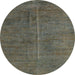 Round Abstract Coffee Brown Modern Rug, abs5295