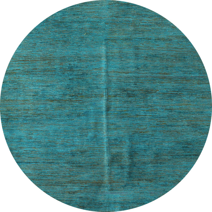 Round Abstract Light Blue Modern Rug, abs5295lblu