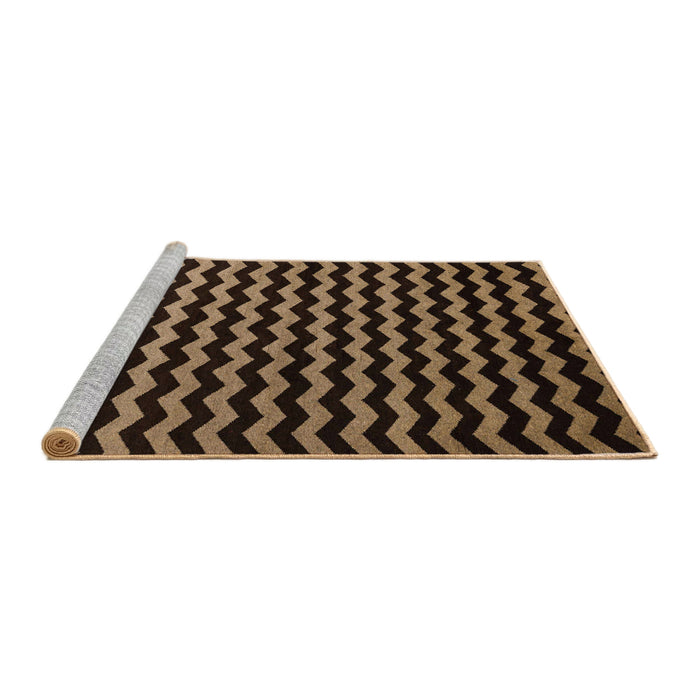 Sideview of Machine Washable Abstract Bronze Brown Rug, wshabs5296