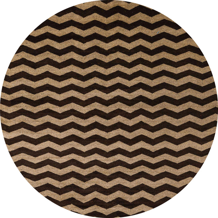 Round Abstract Bronze Brown Modern Rug, abs5296