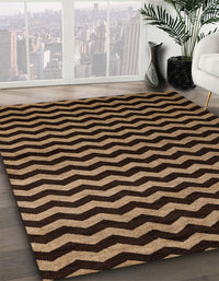 Abstract Bronze Brown Modern Rug, abs5296