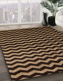 Abstract Bronze Brown Modern Rug in Family Room, abs5296