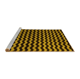 Sideview of Machine Washable Abstract Yellow Modern Rug, wshabs5296yw