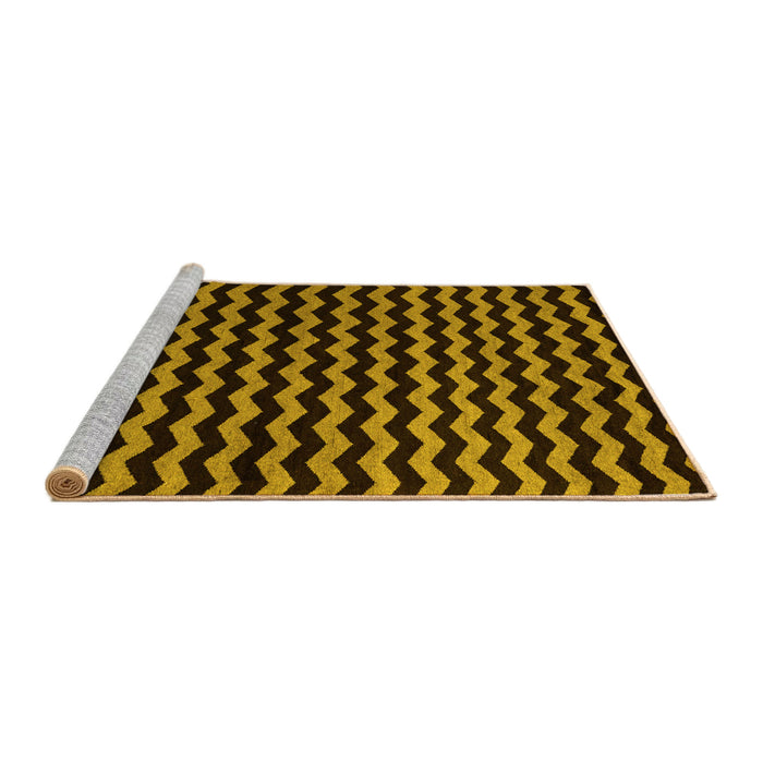 Sideview of Machine Washable Abstract Yellow Modern Rug, wshabs5296yw
