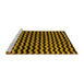 Sideview of Machine Washable Abstract Yellow Modern Rug, wshabs5296yw