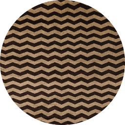 Round Machine Washable Abstract Bronze Brown Rug, wshabs5296